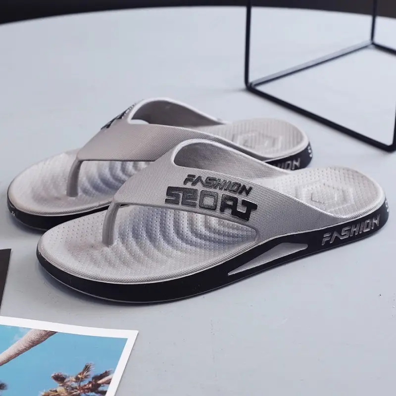 Men's Fashion Sport Grey Slide On Sandals