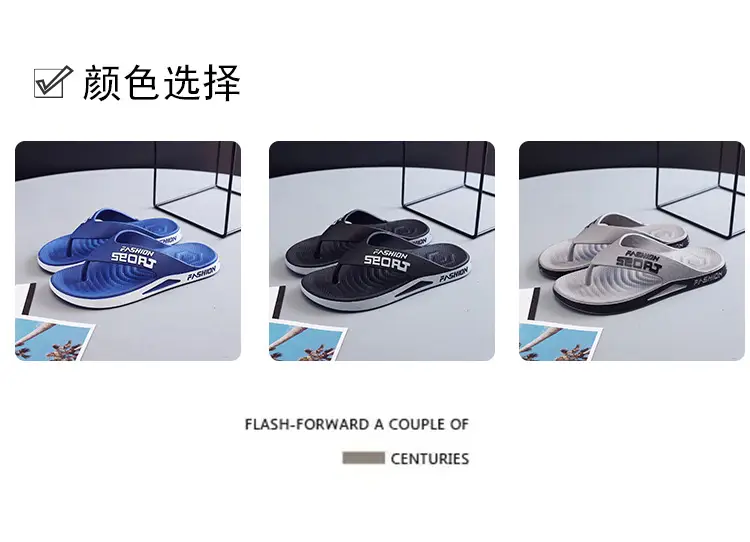 Men's Fashion Sport Grey Slide On Sandals — feature 4