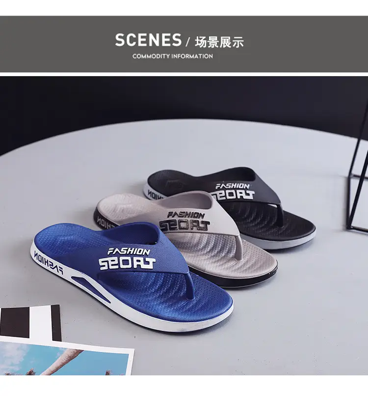 Men's Fashion Sport Grey Slide On Sandals — feature 9