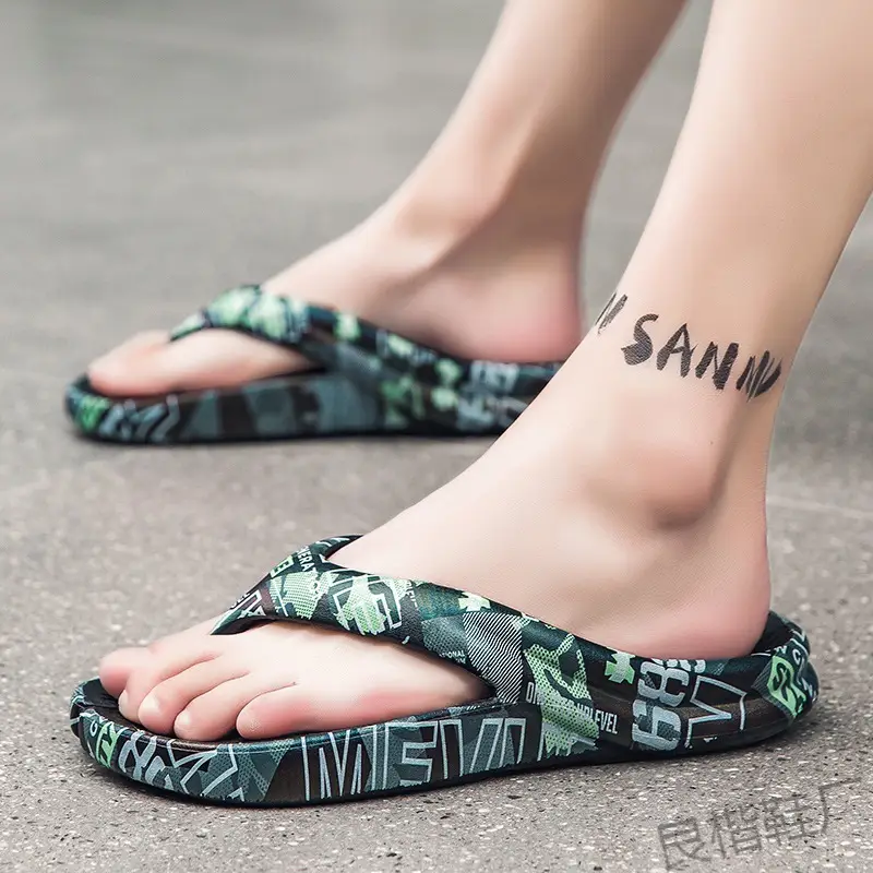 Men's Printed Tropical Sandals Summer Flip Flops - Image 6
