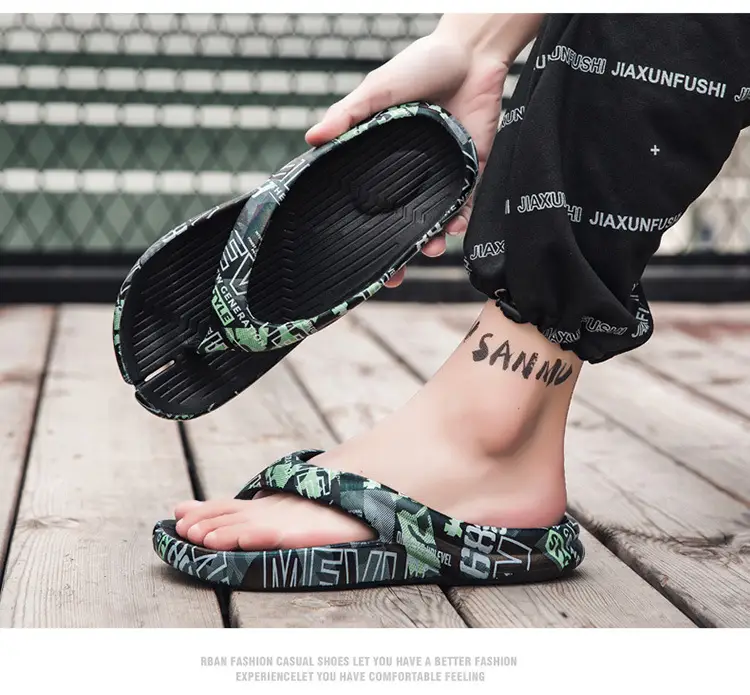 Men's Printed Tropical Sandals Summer Flip Flops — feature 12