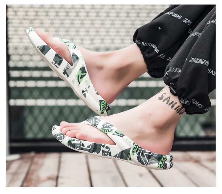 Men's Printed Tropical Sandals Summer Flip Flops — feature 16