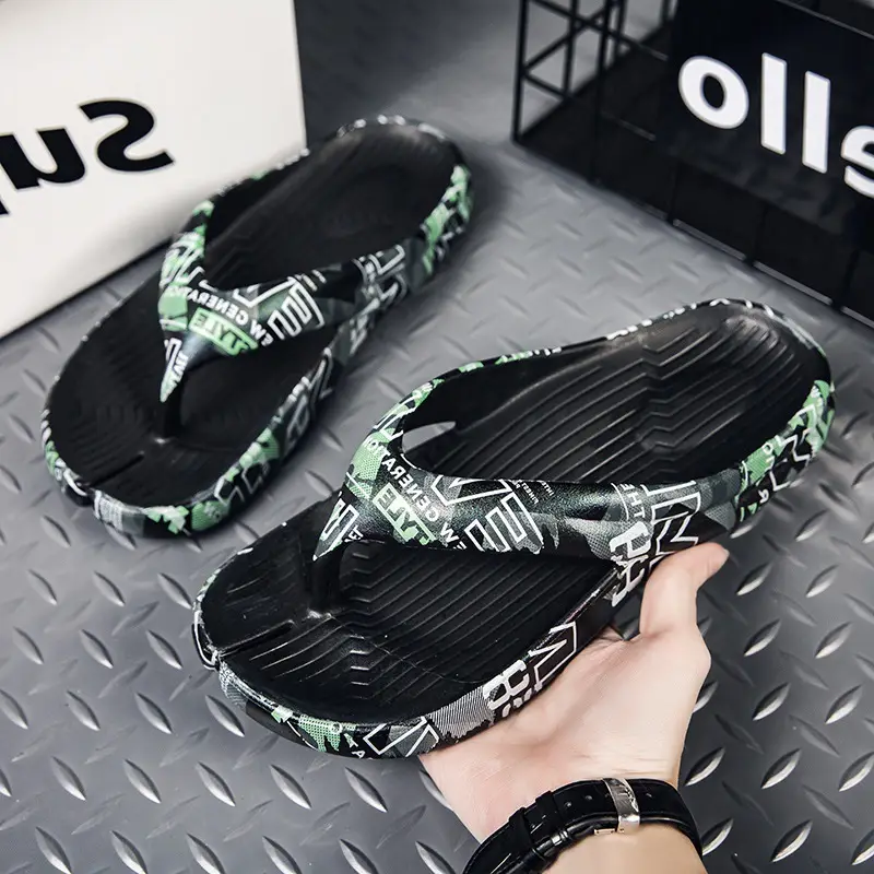 Men's Printed Tropical Sandals Summer Flip Flops - Image 2