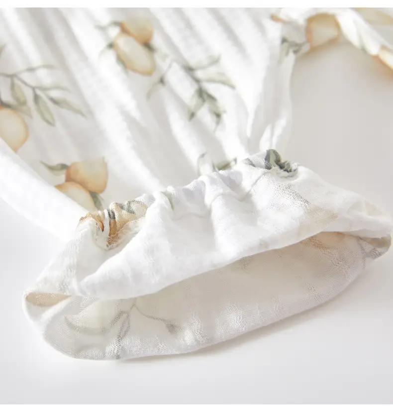 Baby Mosquito Proof Ankle-Tied Pants White Printed — feature 17