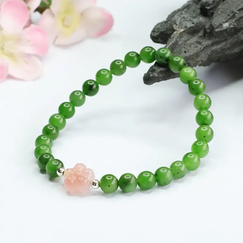 Green Jade Flower Bracelet for Women — feature 10