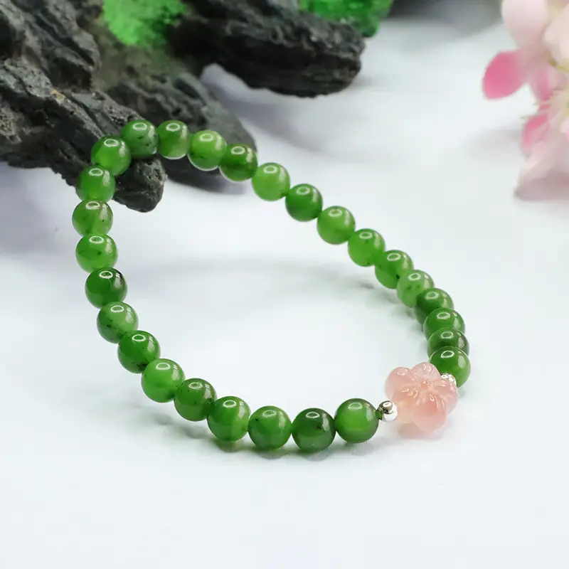 Green Jade Flower Bracelet for Women — feature 11