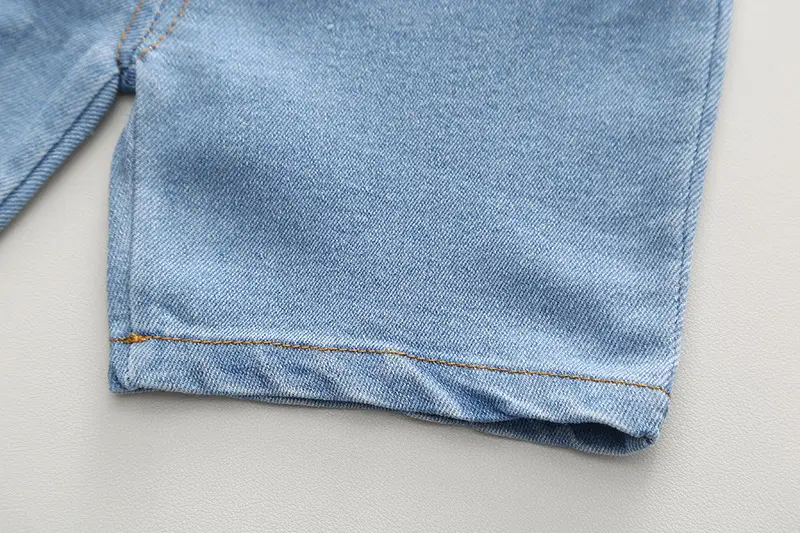 Boys Green Cat Print Polo Short Sleeve T-Shirt Denim Shorts Set — feature 10