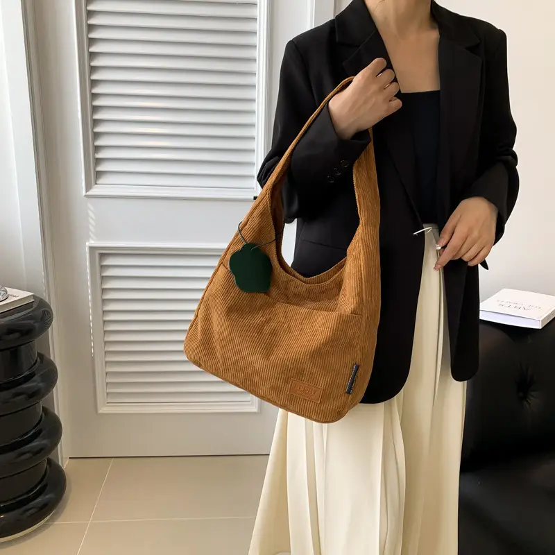 2025 New Corduroy Shoulder Bag for Women Students - Image 9