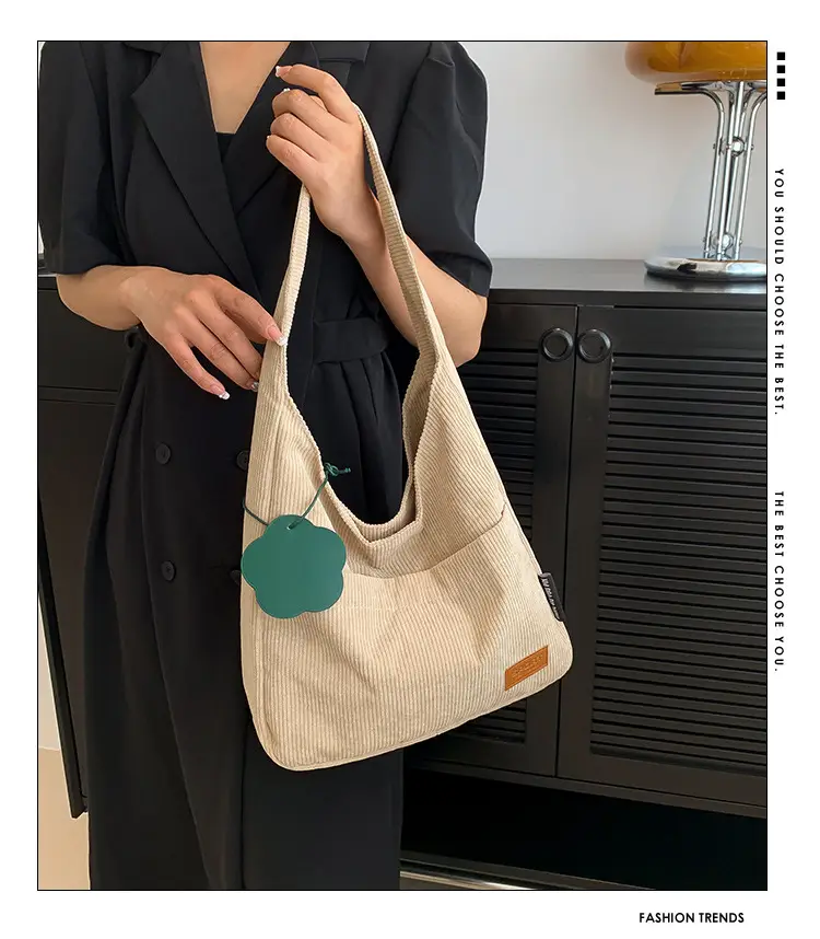 2025 New Corduroy Shoulder Bag for Women Students — feature 1