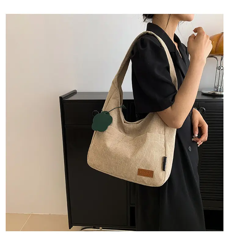 2025 New Corduroy Shoulder Bag for Women Students — feature 21