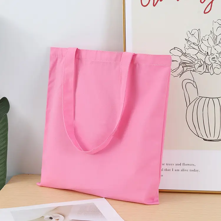 Pink Cotton Canvas Handbag for Women - Image 2