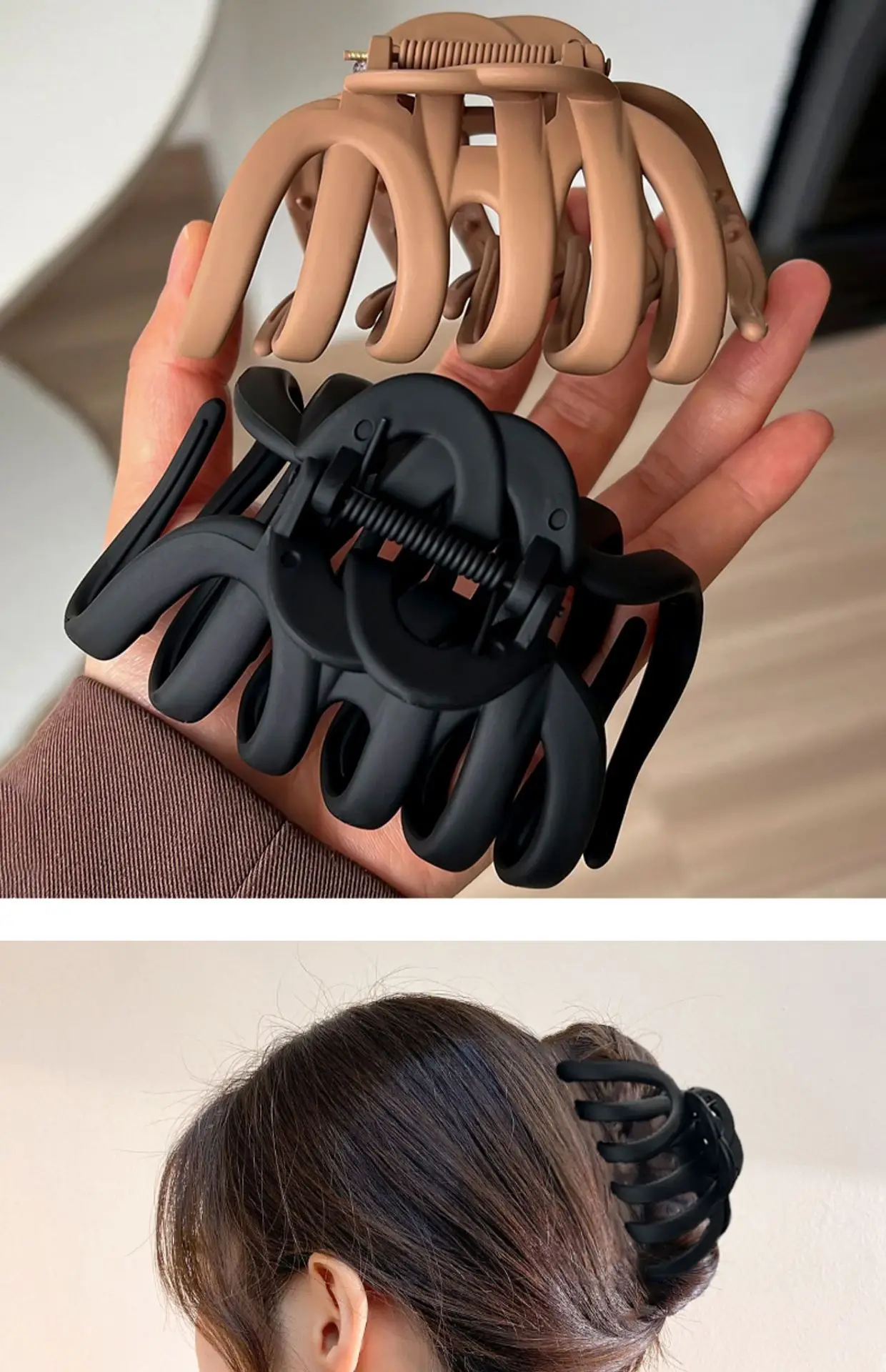 Large Elegant Hair Clip for Women Black — feature 3
