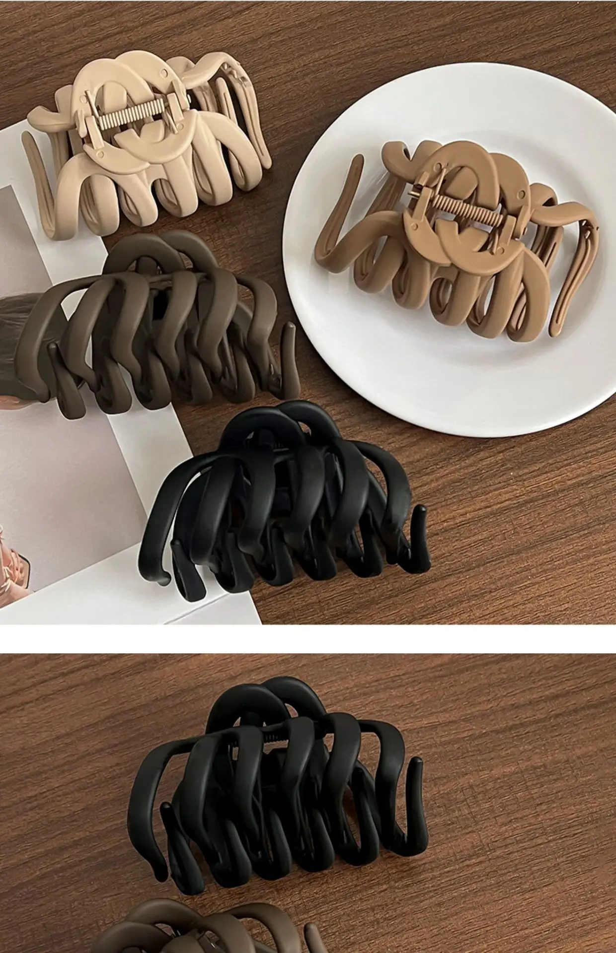 Large Elegant Hair Clip for Women Black — feature 6