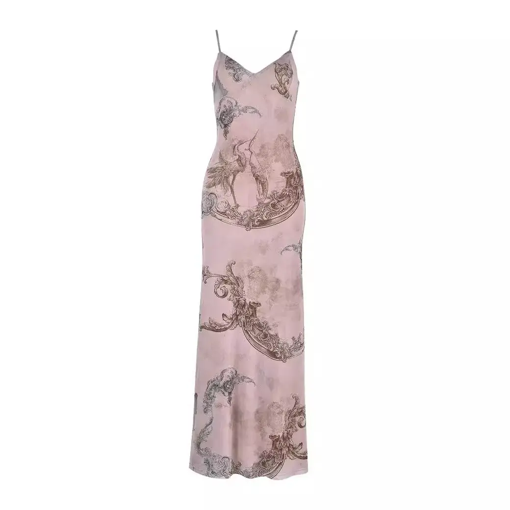 New Women's Long Dress Holiday Elegant Slim-fit Printed Design - Image 10