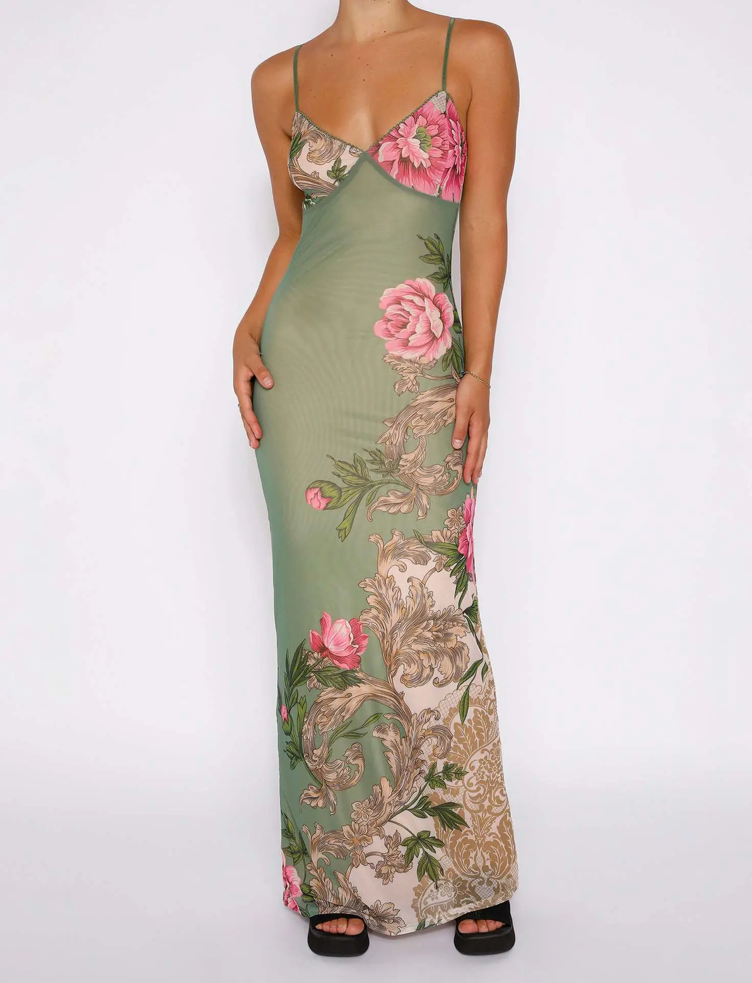 New Women's Long Dress Holiday Elegant Slim-fit Printed Design — feature 6