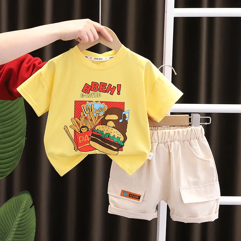 Foreign Trade Boys Cartoon Shorts Set Summer Cotton - Image 3