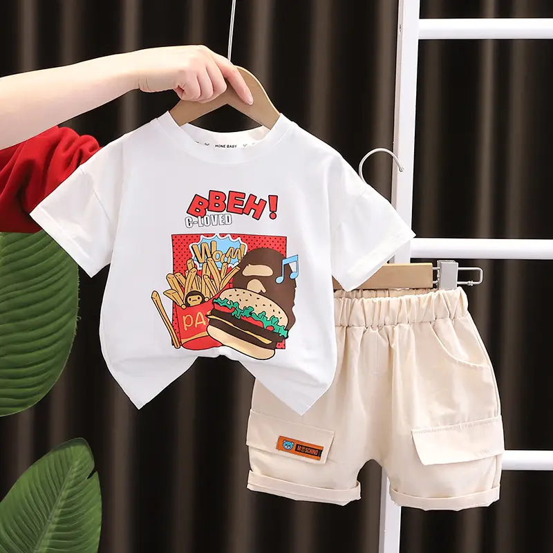 Foreign Trade Boys Cartoon Shorts Set Summer Cotton - Image 2