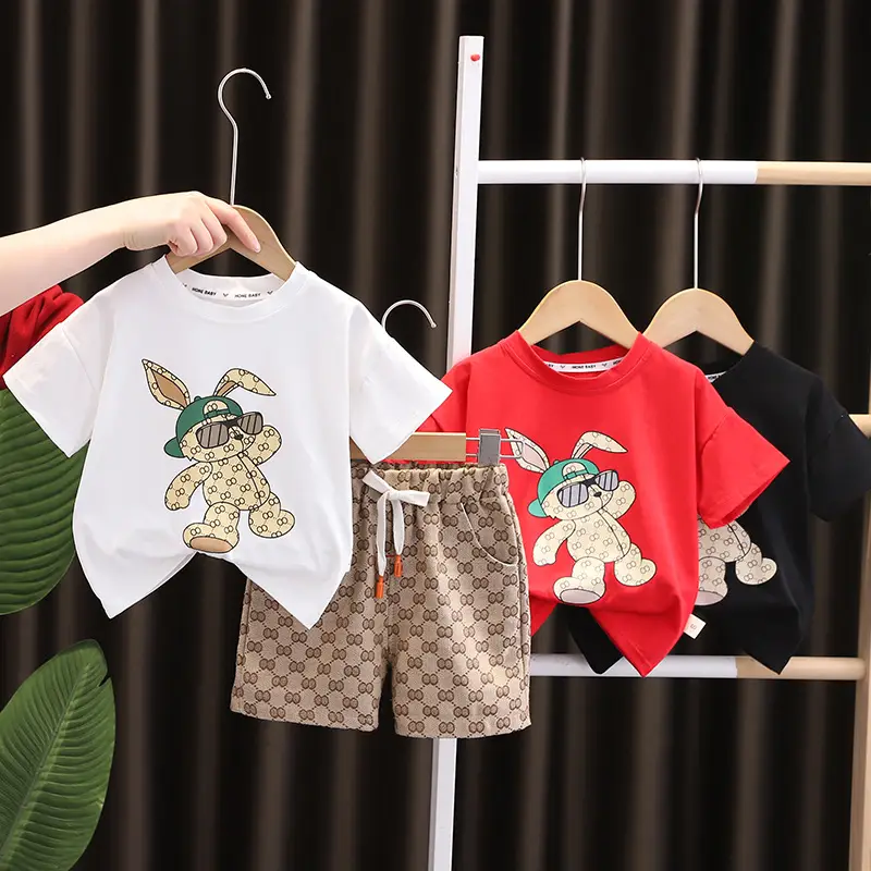 Foreign Trade Boys Summer T-Shirt Shorts Set - Image 4