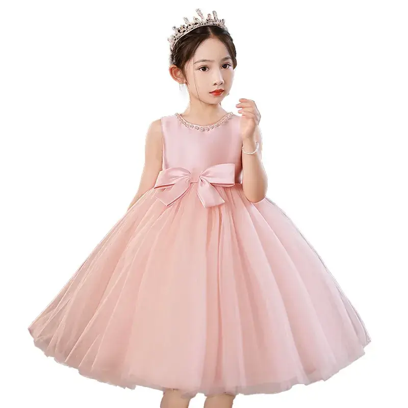 Pink Tulle Bow Dress for Girls Primary School - Image 8