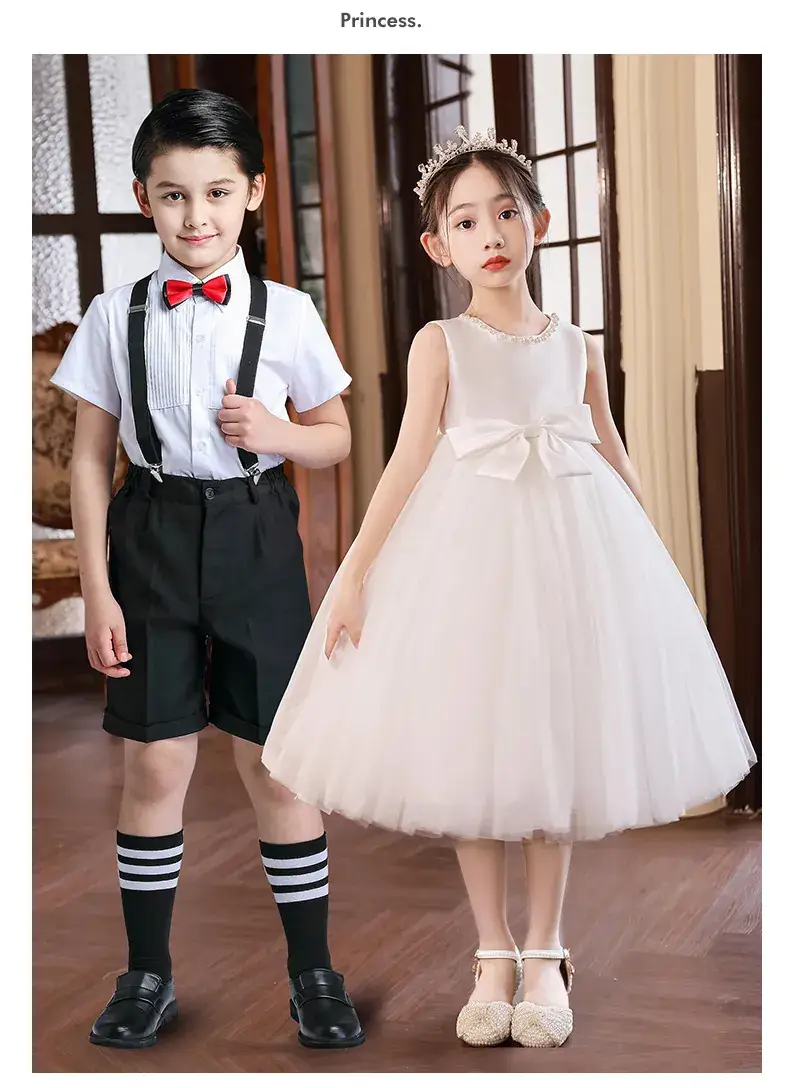 Pink Tulle Bow Dress for Girls Primary School — feature 12