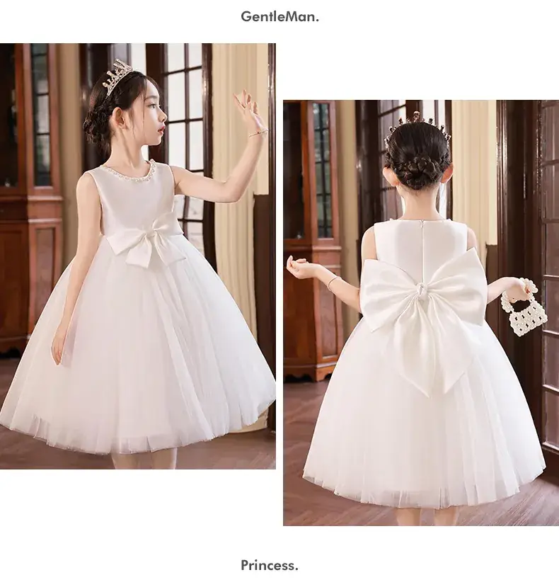 Pink Tulle Bow Dress for Girls Primary School — feature 13