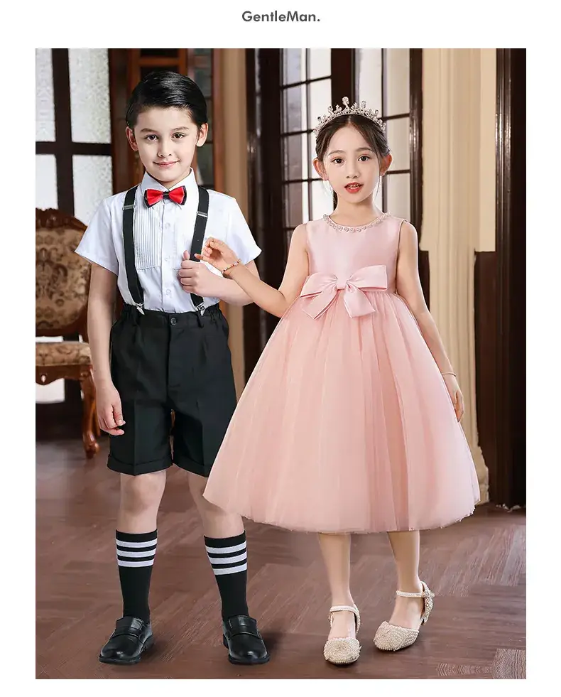Pink Tulle Bow Dress for Girls Primary School — feature 15