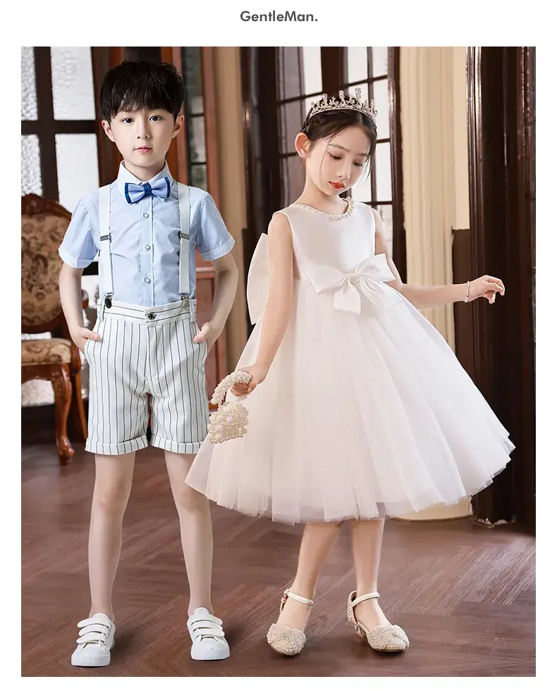 Pink Tulle Bow Dress for Girls Primary School — feature 17