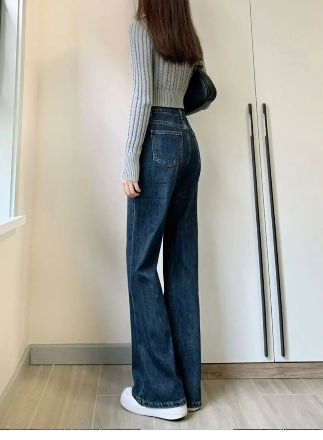Pear Shape High Waist Micro Flared Jeans Women Spring Large — feature 9