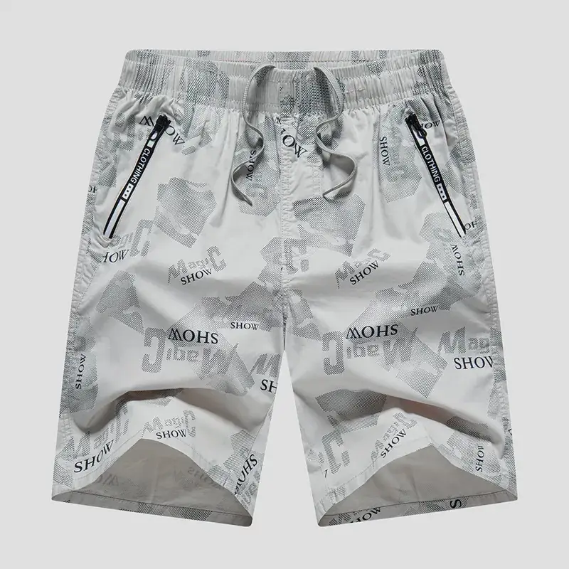 Men's 5-Piece Cotton Shorts Set Light Blue Drawstring Waist - Image 2