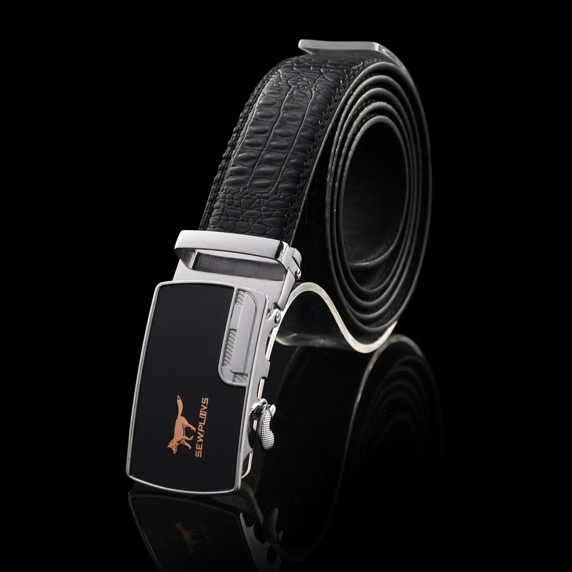 Men's Croc Leather Belt with X-Logo - Image 5