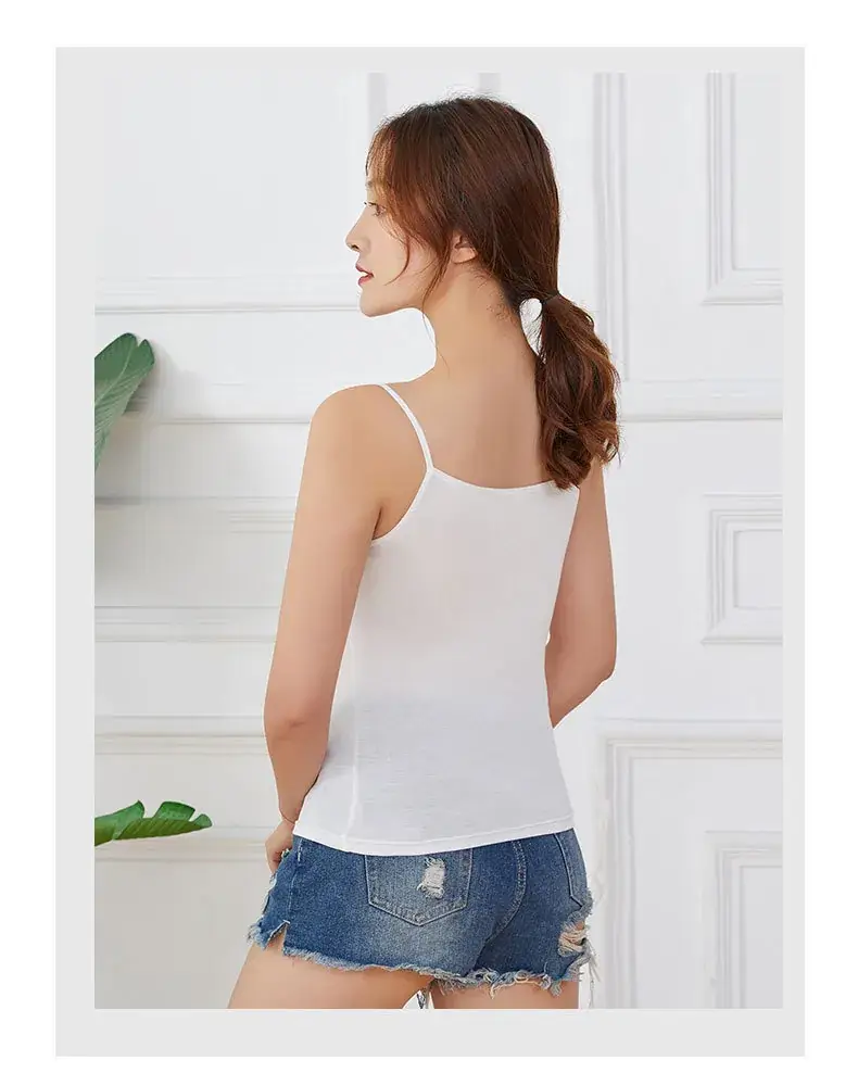 Women's White Slim Fit Sleeveless Top Summer 2023 — feature 2