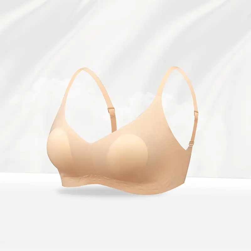 Rabbit Ear Cup Jelly Strip Underwear Women's Quick-drying Thin Large Chest Small Rings-free Gathering Seamless Fixed Cup Bra — feature 14