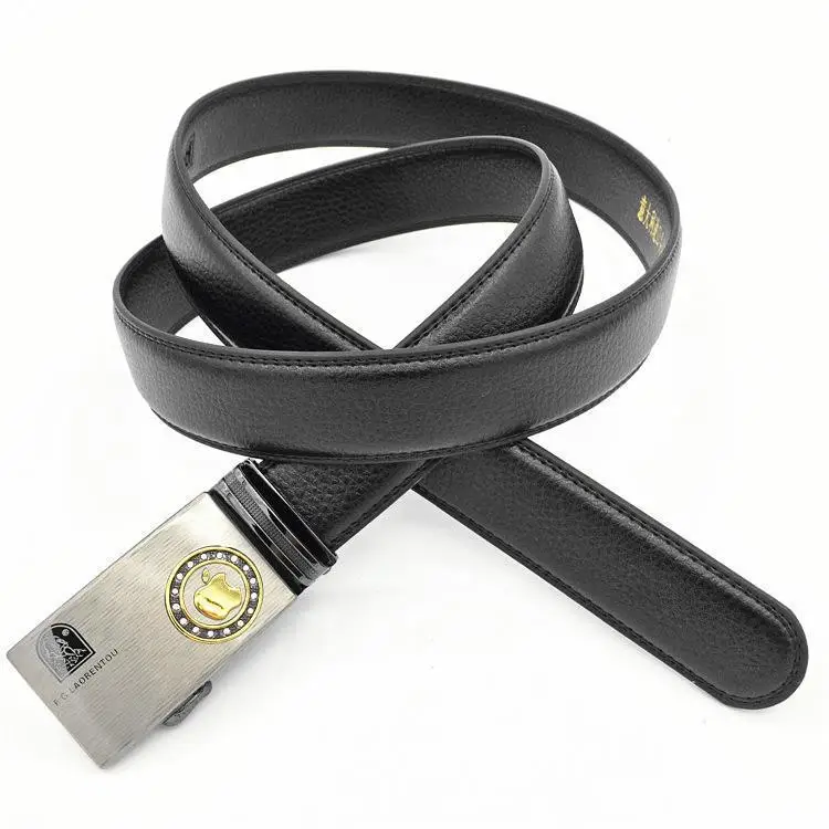 Men's Black Genuine Leather Belt with Automatic Buckle - Image 16