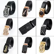 Men's Black Genuine Leather Belt with Automatic Buckle — feature 5