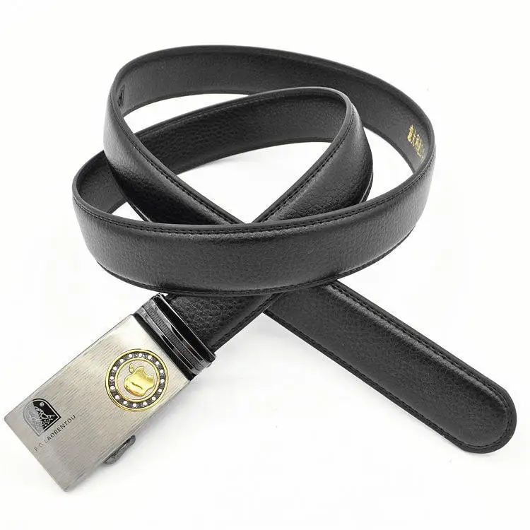 Men's Black Genuine Leather Belt with Automatic Buckle - Image 11