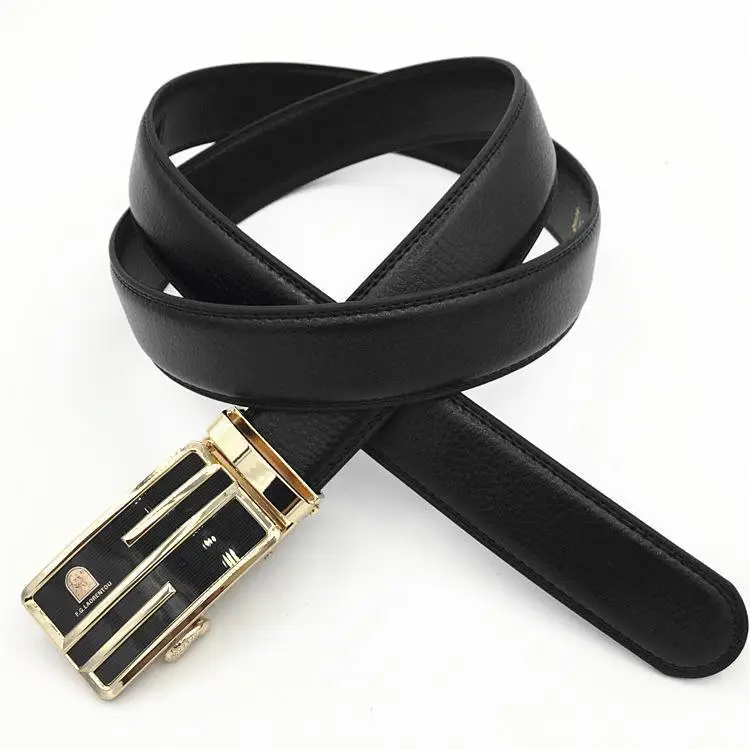 Men's Black Genuine Leather Belt with Automatic Buckle - Image 12