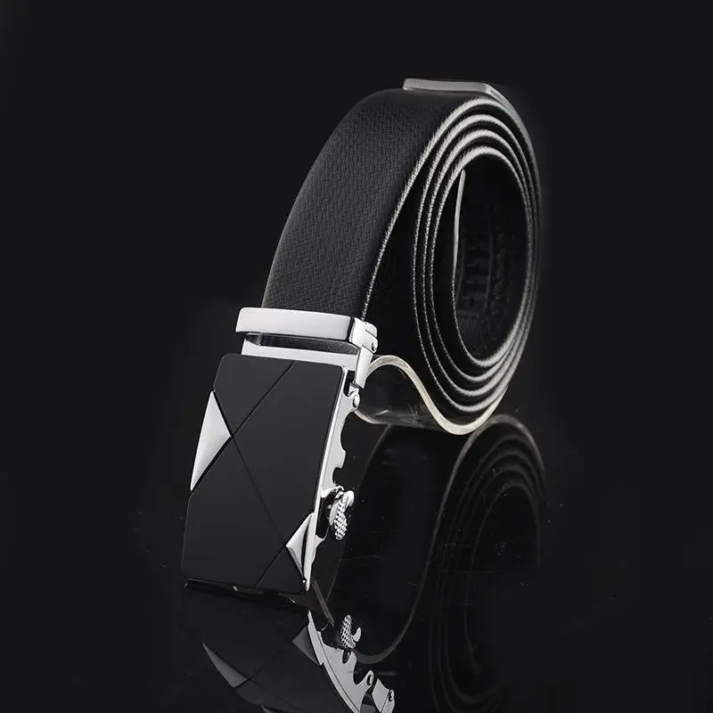 Men's Black Leather Belt with Rose Gold Buckle - Image 23