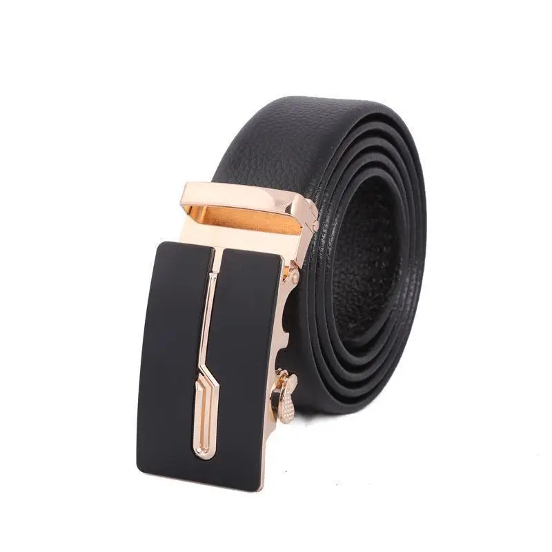 Men's Black Leather Belt with Rose Gold Buckle - Image 13