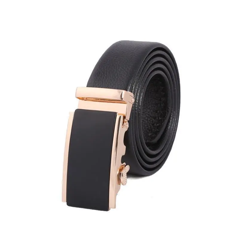 Men's Black Leather Belt with Rose Gold Buckle - Image 15