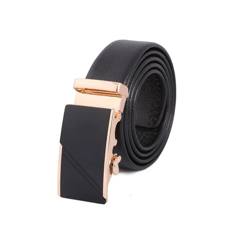 Men's Black Leather Belt with Rose Gold Buckle - Image 18