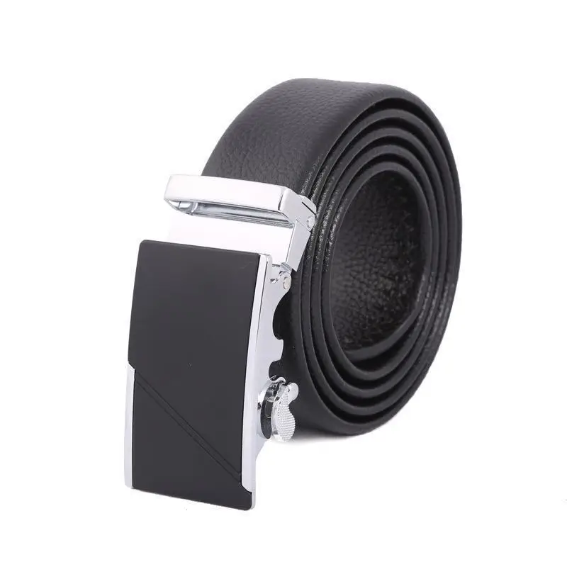 Men's Black Leather Belt with Rose Gold Buckle - Image 7