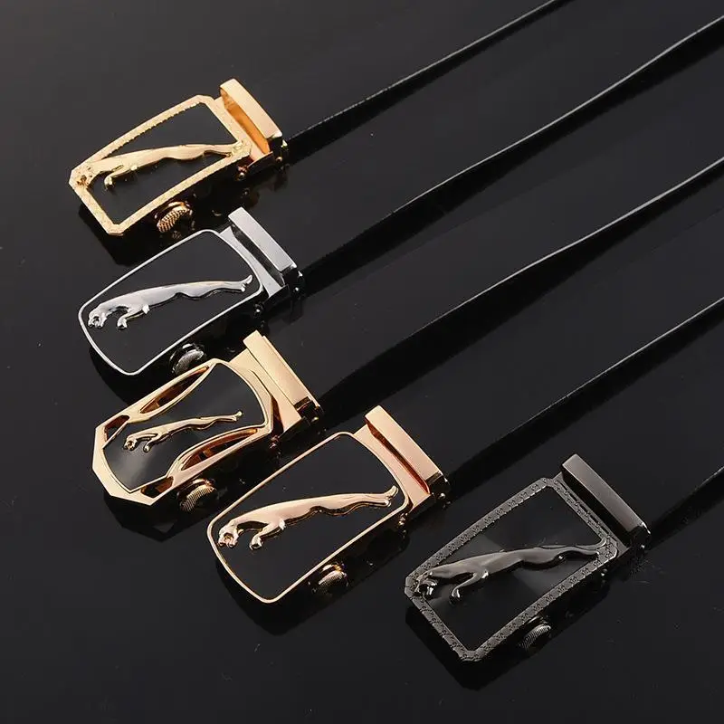 Men's Black Leopard Automatic Buckle Belt - Image 8