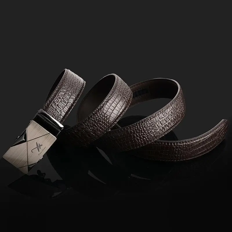 Men's Crocodile Belt with Automatic Buckle & Korean Style - Image 7