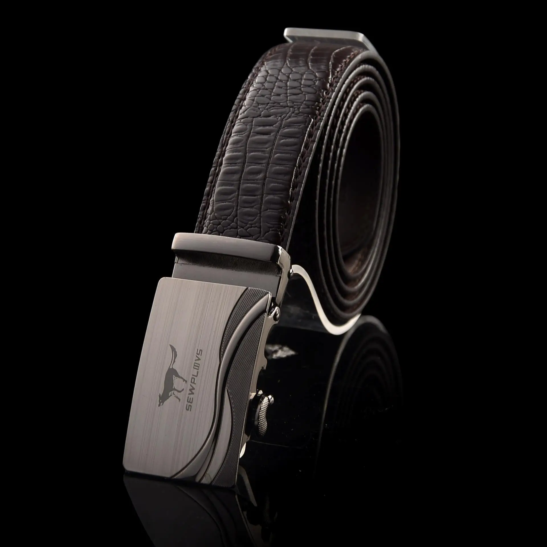 Men's Crocodile Belt with Automatic Buckle & Korean Style - Image 4