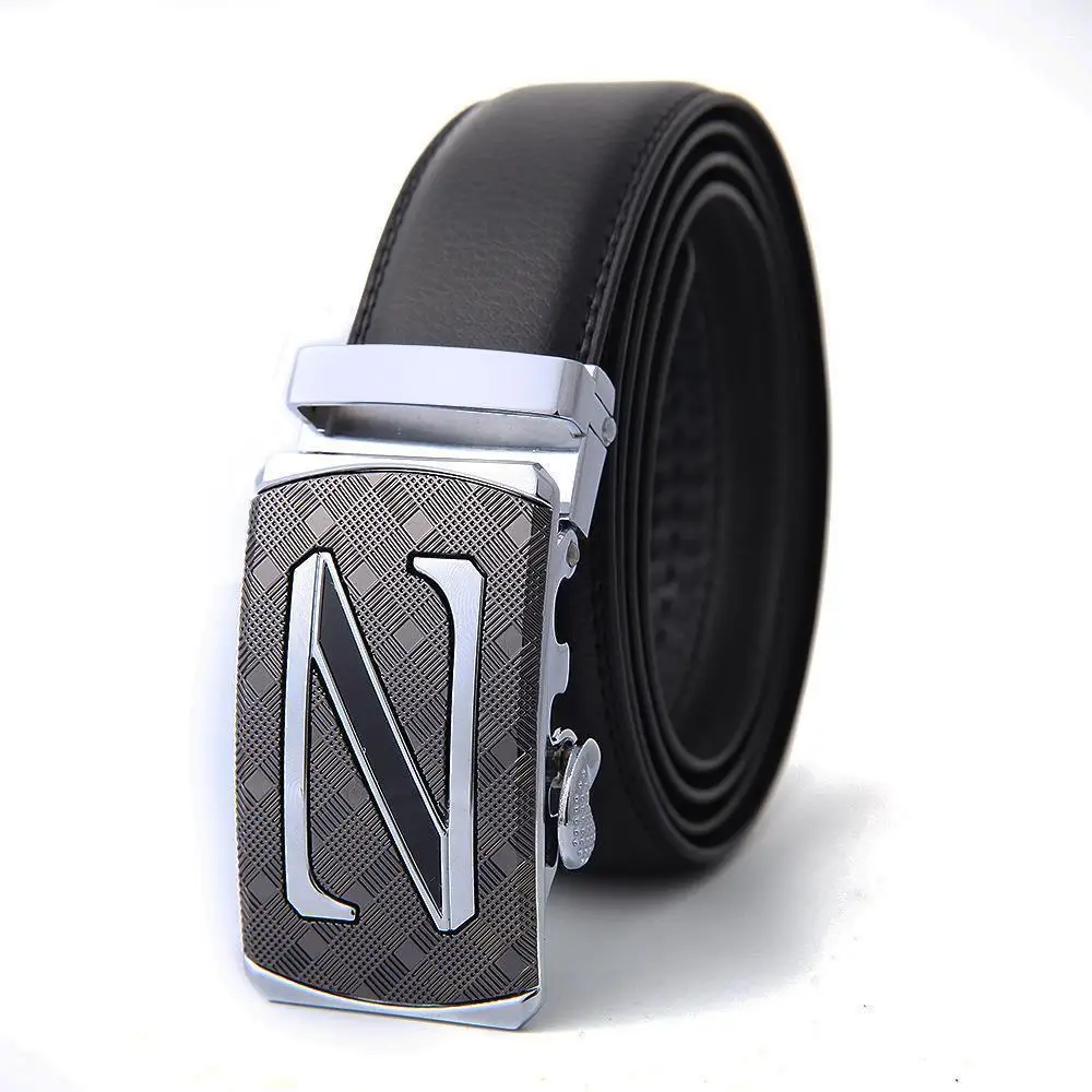 Men's High-End Automatic Buckle Belt Black Genuine Cowhide - Image 12