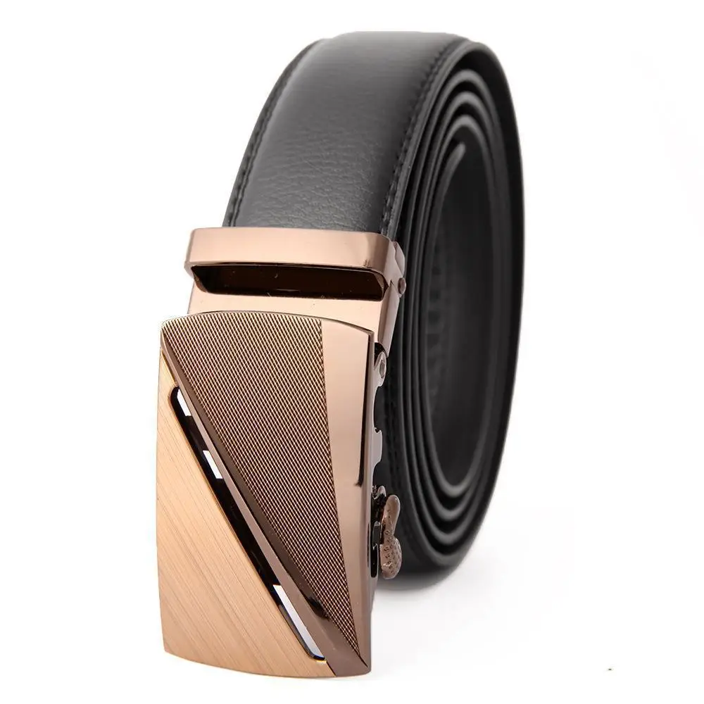 Men's High-End Automatic Buckle Belt Black Genuine Cowhide - Image 15