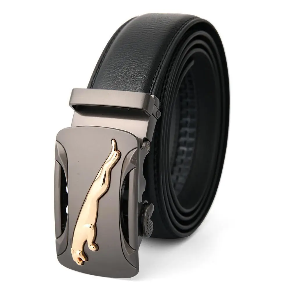Men's High-End Automatic Buckle Belt Black Genuine Cowhide - Image 22