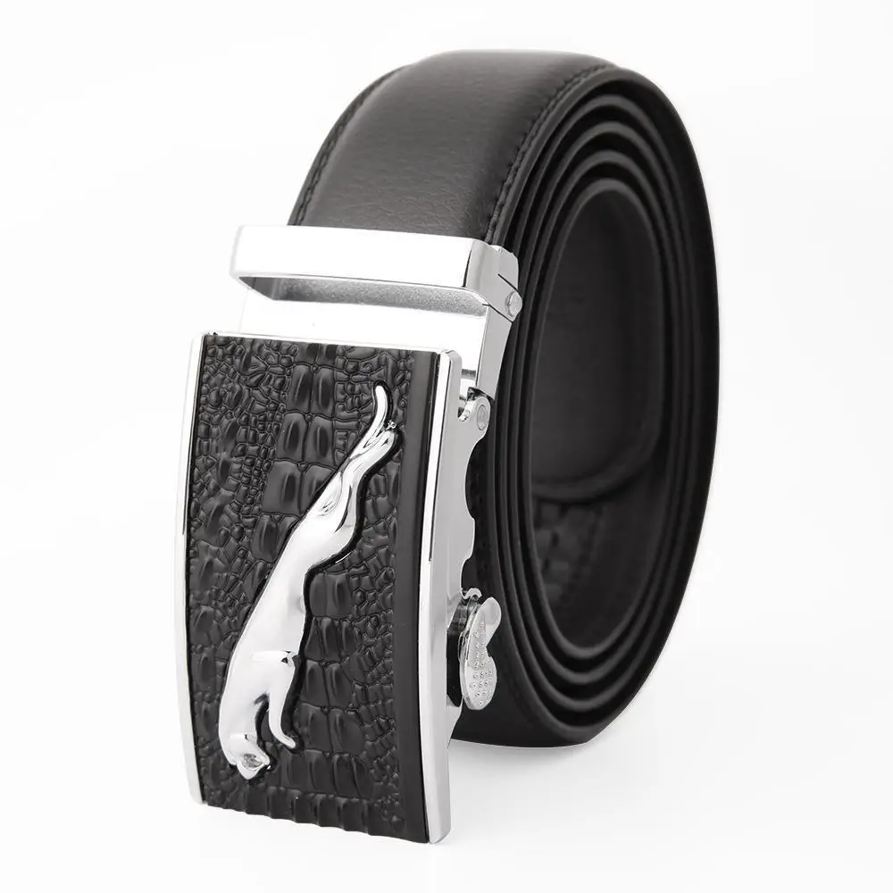 Men's High-End Automatic Buckle Belt Black Genuine Cowhide - Image 23