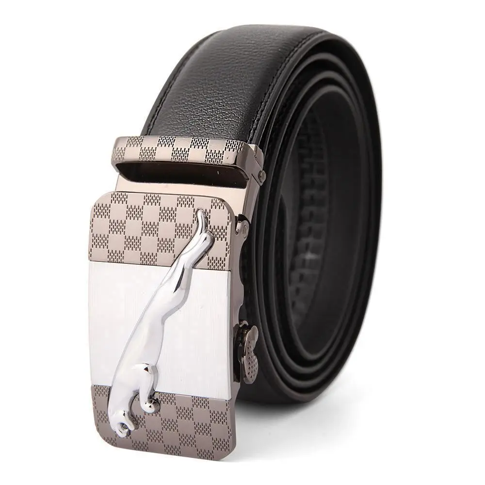 Men's High-End Automatic Buckle Belt Black Genuine Cowhide - Image 27