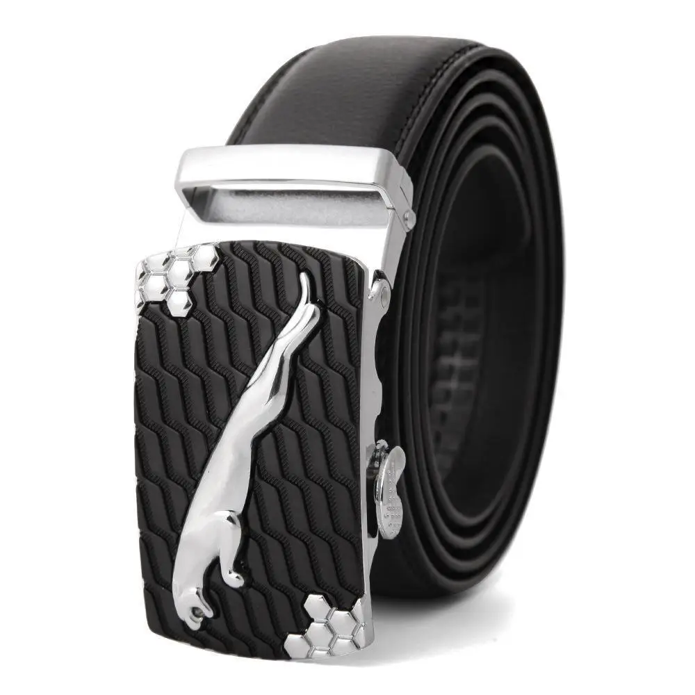 Men's High-End Automatic Buckle Belt Black Genuine Cowhide - Image 29